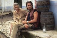 On the set of Romancing the Stone - Source: Getty