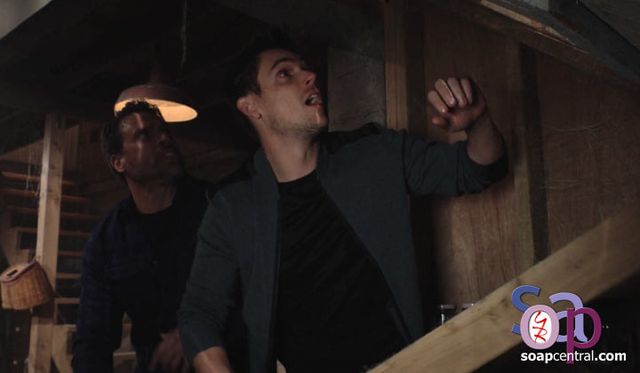 Image 3: Adam opens up to Nick moments before the ceiling collapses